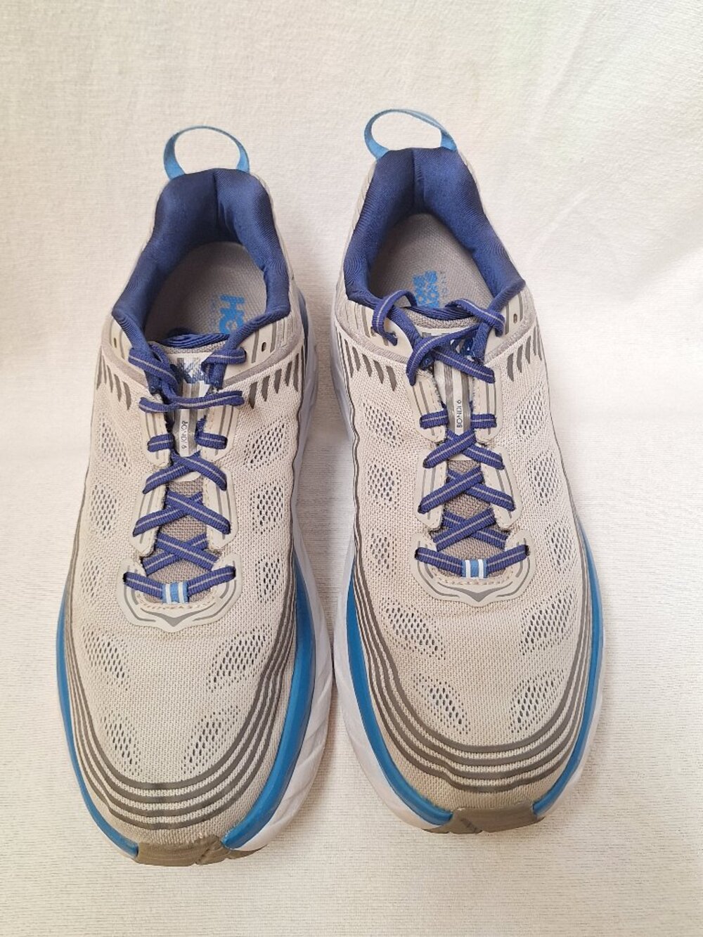 Hoka One One Men's Bondi 6 Running Shoes Size 12 Wide 2E Blue Cushion See Pics